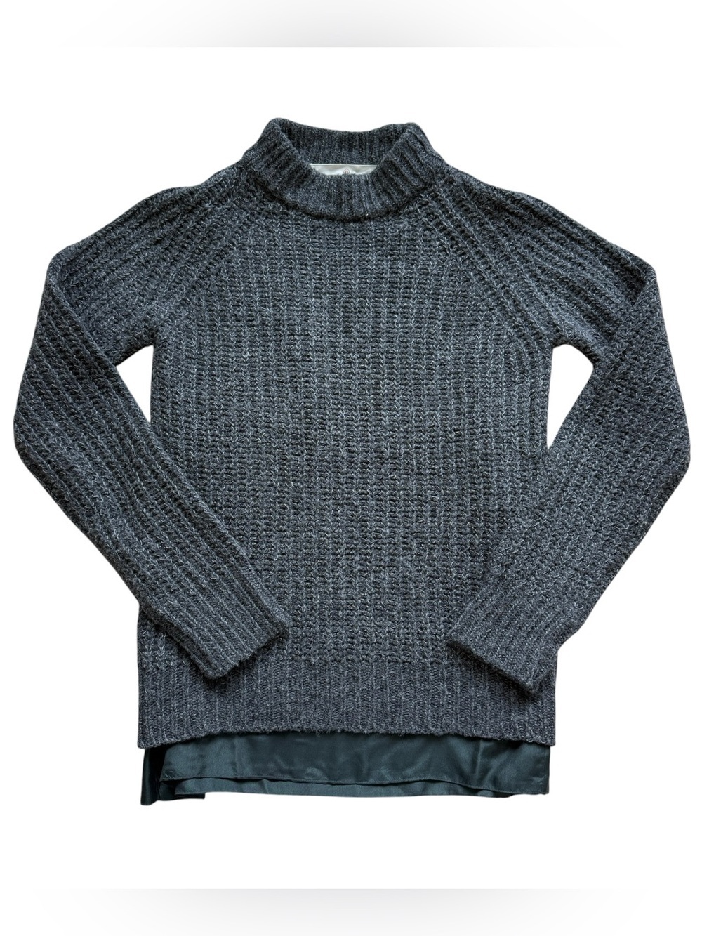 Golden Goose Deluxe Brand Wool Silk Layered Sweater Gray Mock Neck Italy Size S